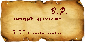 Batthyány Primusz névjegykártya